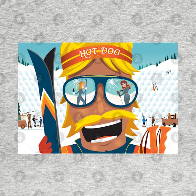 Hot Dogger - The Skiing Cowboy by Charlie Adam Design Shop